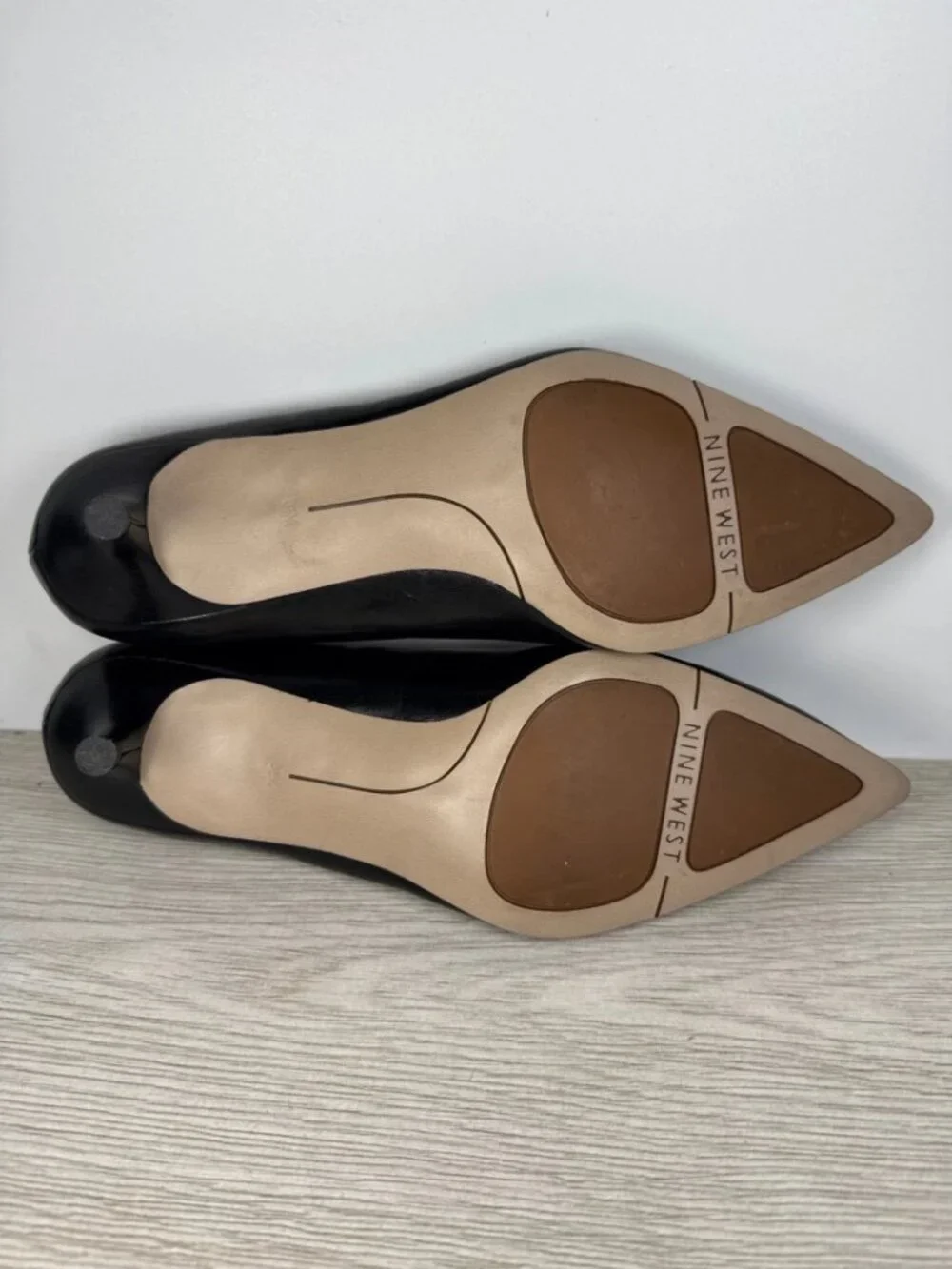 Black Leather Pointed Toe Kitten Heel Dress